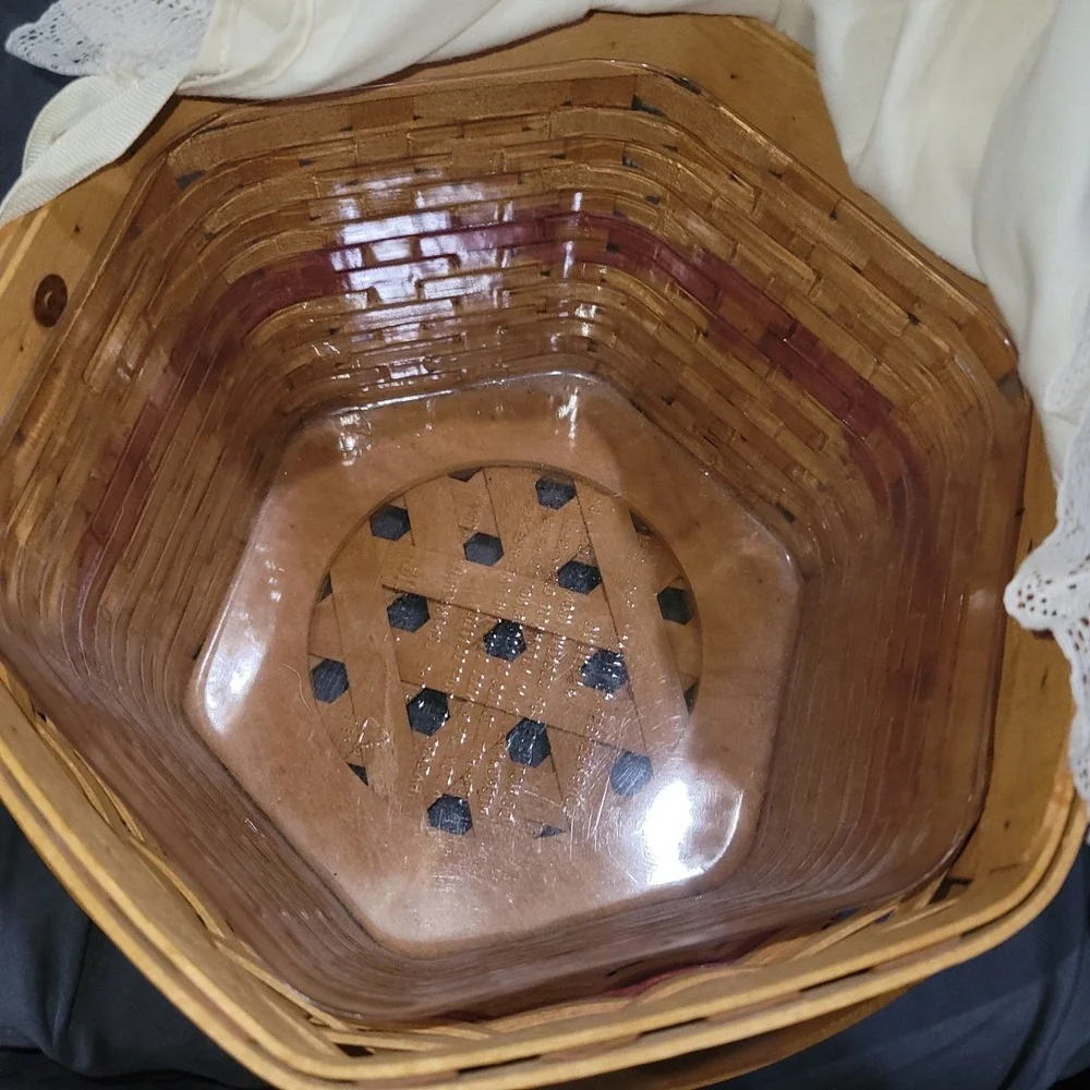 1997 Longaberger Christmas Collection Snowflake Basket Combo w/ Liner Protector